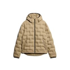 Kurtka z kapturem Superdry. Brązowe kurtki męskie Superdry., m, bez wzorów, z puchu, z kapturem. Za 567.75 zł.
