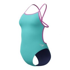 Strój pływacki jednoczęściowy damski Speedo Solid Vback. Niebieskie stroje jednoczęściowe damskie Speedo, xs, bez wzorów. Za 285.08 zł.