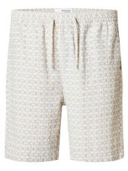 SELECTED HOMME Szorty w kolorze kremowym rozmiar: S. Brązowe szorty męskie Selected Homme, z bawełny, bez kołnierzyka. Za 41.98 zł.