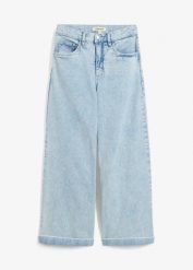 Dżinsy Wide Leg, high waist, cropped. Szare jeansy damskie bonprix, z podwyższonym stanem. Za 47.99 zł.