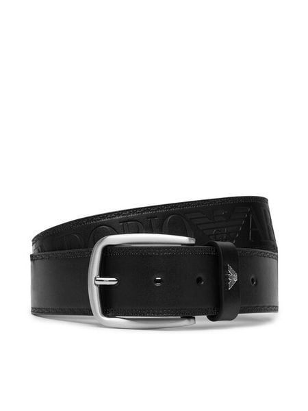 Emporio Armani Pasek EM007190 AF29179 UC001 Czarny. Czarne paski męskie Emporio Armani, bez wzorów, ze skóry. Za 569.99 zł.