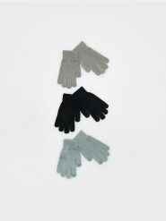 Rękawiczki TouchScreen 3 pack - czarny. Czarne rękawiczki dziecięce Reserved, bez ramiączek. W wyprzedaży za 17.99 zł.