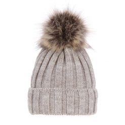 Czapka Zimowa z Pomponem Damska - Beżowa. Brązowe czapki zimowe damskie Molly, z materiału. Za 59.90 zł.