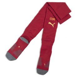 Męskie skarpety bramkarskie Olympique Marsylia 25/26 PUMA. Czerwone skarpetki męskie Puma, bez wzorów, z tkaniny. Za 109.00 zł.