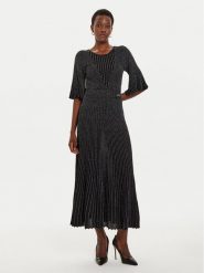 KARL LAGERFELD Sukienka dzianinowa 246W1316 Czarny Regular Fit. Czarne sukienki damskie Karl Lagerfeld, xs, bez wzorów, z dzianiny, bez kołnierzyka, bez ramiączek. Za 1,299.00 zł.