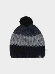 4F Czapka zimowa z pomponem męska - czarna M. Czarne czapki męskie 4f, na zimę, bez wzorów, z materiału, sportowe. W wyprzedaży za 59.99 zł.