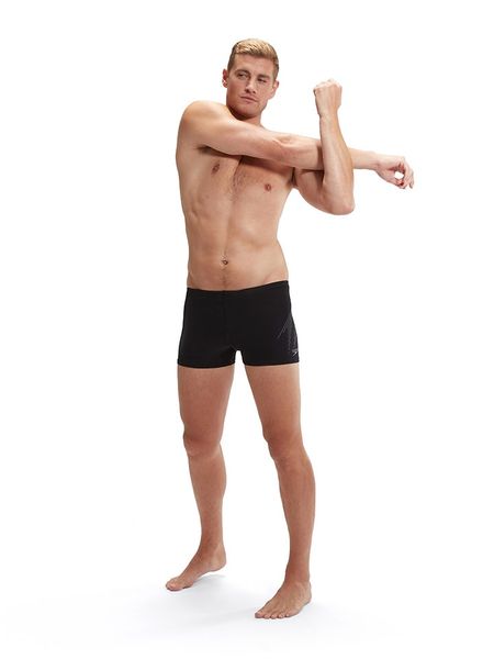 Speedo Kąpielówki "Eco+ H-Boom" w kolorze czarno-szarym rozmiar: 4. Czarne kąpielówki męskie Speedo, bez wzorów, z materiału. Za 96.37 zł.