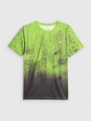 4F Koszulka do biegania szybkoschnąca męska - zielona S. Zielone t-shirty sportowe męskie 4f, m, z dzianiny, bez ramiączek, do biegania. Za 129.99 zł.