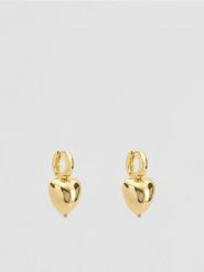 Wiszące kolczyki z sercami - złoty. Żółte kolczyki damskie Reserved, złote. Za 39.99 zł.