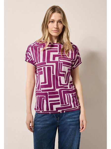 Cecil Koszulka w kolorze fioletowym rozmiar: XXL. Różowe bluzki damskie Cecil, xxl, bez wzorów, bez kołnierzyka, bez ramiączek. Za 56.66 zł.