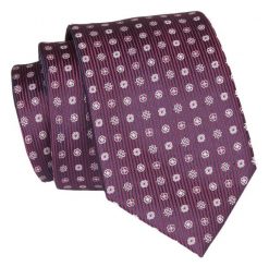 Męski Krawat - Bordo w Grochy - Angelo di Monti. Czerwone krawaty i muchy męskie Angelo di Monti, bez wzorów, z tkaniny, eleganckie. Za 45.00 zł.