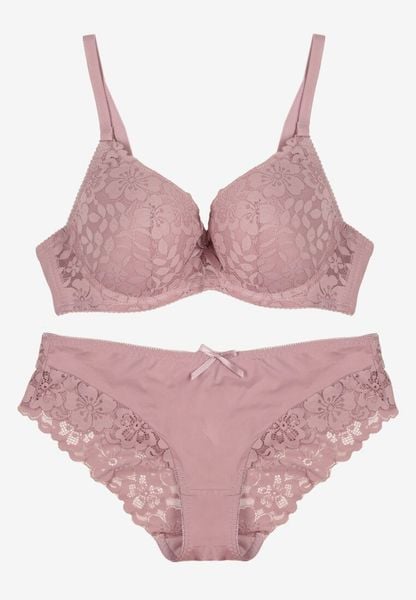 Jasnofioletowy Koronkowy Komplet Majtki Figi i Biustonosz Eziselle. Fioletowe figi damskie Renee, bez wzorów, z jeansu. Za 39.99 zł.