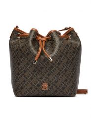 Tommy Hilfiger Torebka Th Monoplay Bucket Le AW0AW18847 Czarny. Czarne torebki klasyczne damskie Tommy Hilfiger, bez wzorów, ze skóry, bez dodatków. Za 699.99 zł.