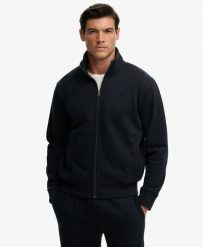 Superdry Essential Logo Track Top – luźna bluza z bawełną i recyklowanym. Niebieskie bluzy sportowe damskie Superdry., xl, bez wzorów, z bawełny, bez ramiączek. Za 326.10 zł.