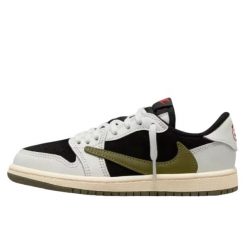 Buty do chodzenia dla dorosłych Air Jordan 1 Low Travis Scott Olive. Białe buty sportowe na co dzień damskie Jordan, bez wzorów, trekkingowe. Za 4,234.05 zł.