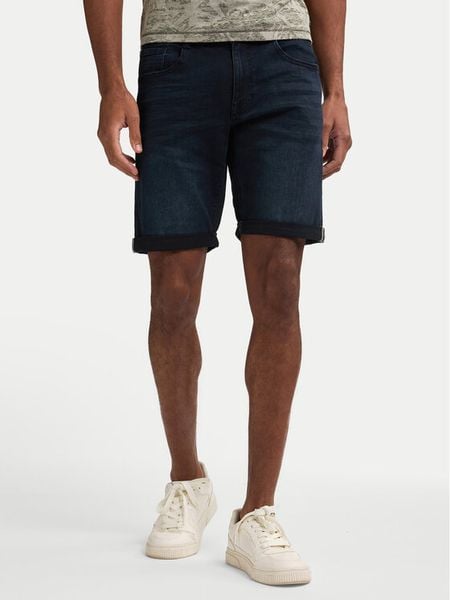 Petrol Industries Szorty jeansowe M-1050-SHO002 Granatowy Regular Fit. Niebieskie szorty męskie Petrol Industries, z bawełny, bez kołnierzyka. Za 209.99 zł.