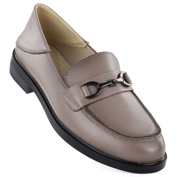 Skórzane półbuty damskie mokasyny beżowe Vinceza 18117. Brązowe mokasyny damskie VINCEZA, ze skóry. Za 169.99 zł.