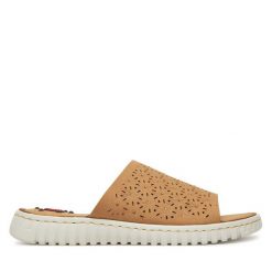 Klapki Go Soft. Brązowe klapki damskie GO SOFT, bez wzorów, bez obcasa. Za 119.99 zł.