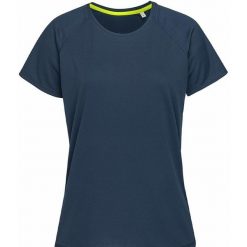 Raglanowa Koszulka Aktywna Dla Kobiet. Niebieskie bluzki damskie Stedman, s, bez wzorów, sportowe, bez kołnierzyka, bez ramiączek. Za 60.99 zł.