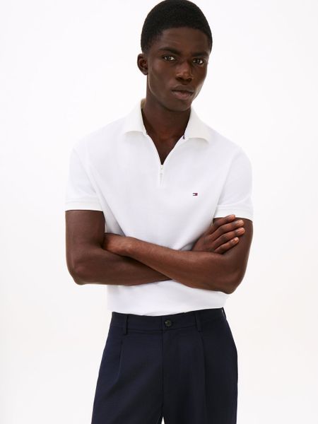 Tommy Hilfiger koszulka polo Mężczyźni biały, M. Białe koszulki polo męskie Tommy Hilfiger, m, bez wzorów, z bawełny, bez ramiączek. Za 329.95 zł.