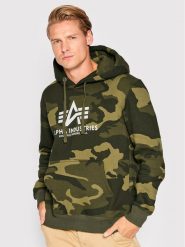 Alpha Industries Bluza Basic 178312C Zielony Regular Fit. Zielone bluzy bez kaptura męskie Alpha Industries, m, z bawełny. Za 309.99 zł.