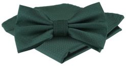 Mucha Męska z Poszetką w Zestawie - Alties - Głęboka Zieleń. Zielone krawaty i muchy męskie Alties, bez wzorów, eleganckie. Za 65.00 zł.