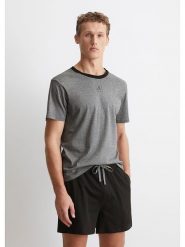 Marc O´Polo Bodywear Piżama w kolorze czarno-szarym rozmiar: XL. Czarne piżamy męskie xl, bez wzorów, z bawełny, bez ramiączek. Za 191.42 zł.