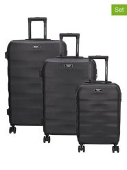 Beagles Walizki (3 szt.) w kolorze czarnym rozmiar: onesize. Czarne walizki Beagles, bez wzorów, z materiału. Za 497.95 zł.