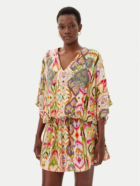 LOLA CASADEMUNT Sukienka letnia LS2516049 Kolorowy Regular Fit. Sukienki damskie lola casademunt, na lato, s, bez wzorów, z wiskozy, bez kołnierzyka, bez ramiączek. Za 209.99 zł.