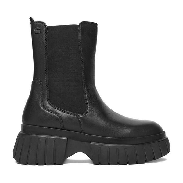 Botki G-Star Raw. Czarne botki damskie G-Star Raw, retro, bez obcasa, na płaskiej podeszwie, bez zapięcia. Za 449.99 zł.