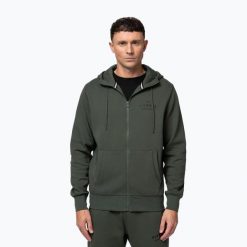 Bluza męska Pitbull Sampson Hooded Zip Sweatshirt. Zielone bluzy sportowe męskie PITBULL, bez wzorów, z bawełny, bez kołnierzyka, bez ramiączek. Za 209.99 zł.
