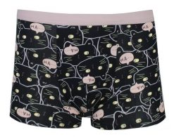 Obcisłe Bokserki, Majtki z Elastanem - Alties - Czarne w Koty. Czarne bokserki męskie Alties, bez wzorów, z bawełny. Za 35.00 zł.