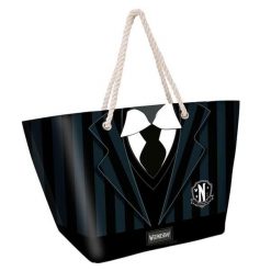 Torba plażowa Karactermania Wednesday Uniform. Brązowe torebki klasyczne damskie safta, bez wzorów, z materiału, z nadrukiem, bez dodatków. Za 142.00 zł.