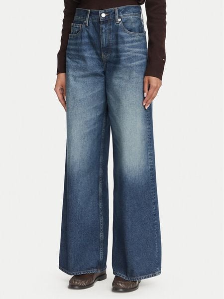 Tommy Hilfiger Jeansy Indie WW0WW48567 Niebieski Wide Leg. Niebieskie jeansy damskie Tommy Hilfiger. Za 529.99 zł.