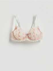 Miękki biustonosz z fiszbinami - beżowy. Brązowe biustonosze Reserved, bez wzorów, z dzianiny. Za 89.99 zł.