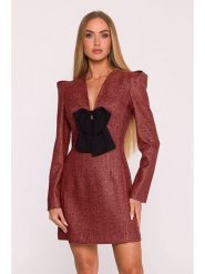 Made of emotion Sukienka w kolorze bordowym rozmiar: S. Czerwone sukienki damskie Made Of Emotion, s, bez wzorów, bez kołnierzyka, bez ramiączek, mini. Za 279.99 zł.