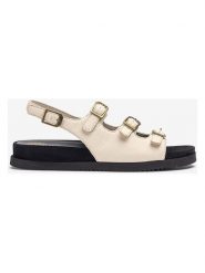 Unisa Skórzane sandały w kolorze kremowym rozmiar: 40. Brązowe sandały damskie Unisa, bez wzorów, bez obcasa. Za 239.99 zł.