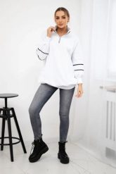 Bluza z suwakiem i kieszeniami biała. Białe bluzy bez kaptura damskie KESI, l, z bawełny. Za 178.78 zł.