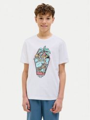 Jack & Jones Junior T-Shirt Elijah 12269825 Biały Regular Fit. Białe t-shirty chłopięce JACK & JONES Junior, bez wzorów, z bawełny, bez ramiączek. Za 59.99 zł.