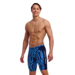 Spodenki do pływania Jammery Funky Trunks Snork City. Niebieskie kąpielówki męskie FUNKY TRUNKS, m, bez wzorów, do pływania. Za 219.00 zł.