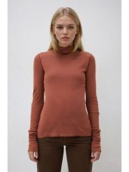 Weekday Koszulka w kolorze jasnobrązowym rozmiar: S. Brązowe bluzki damskie Weekday, s, bez wzorów, bez kołnierzyka. Za 39.99 zł.