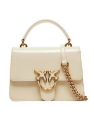 PINKO Torebka Love One Top Handle Mini Light PE 25 PLTT 100071 A1UV Écru. Torebki klasyczne damskie Pinko, bez wzorów, z lakierowanej skóry, lakierowane, bez dodatków. Za 999.99 zł.