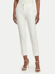 Morgan Spodnie materiałowe 222-PLIME.F Biały Regular Fit. Białe spodnie materiałowe damskie Morgan, bez wzorów, z materiału. Za 299.99 zł.