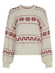 MOSS COPENHAGEN Sweter w kolorze beżowym rozmiar: S/M. Brązowe swetry klasyczne damskie MOSS COPENHAGEN, m, bez kołnierzyka. Za 215.71 zł.