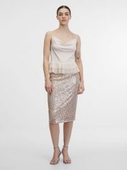 Orsay Top w kolorze kremowym rozmiar: XL. Brązowe topy damskie ORSAY, xl, bez wzorów, bez kołnierzyka. Za 32.90 zł.