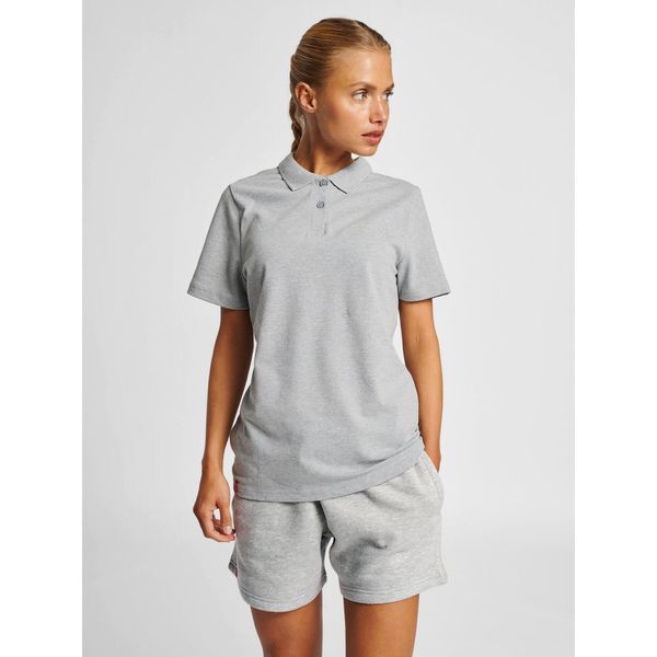 Damska elastyczna koszulka polo Hummel Red. Szare bluzki damskie HUMMEL, xs, z tkaniny, bez kołnierzyka, bez ramiączek. Za 157.00 zł.