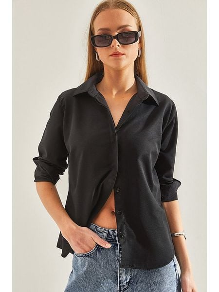 Bianco Lucci Koszula w kolorze czarnym rozmiar: XL. Czarne koszule damskie Bianco Lucci, xl, bez wzorów, bez kołnierzyka, bez ramiączek. Za 52.17 zł.