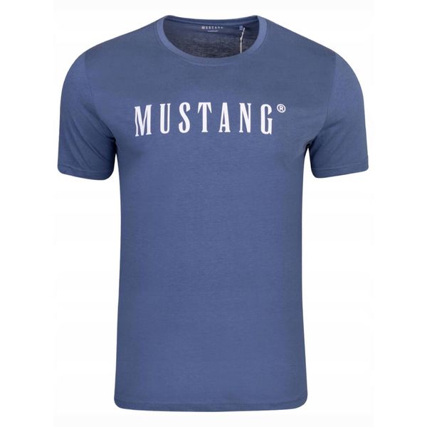 KOSZULKA męska MUSTANG t-shirt sportowa czarna bawełniana X. Niebieskie t-shirty męskie Mustang, m, bez wzorów, z bawełny, bez kołnierzyka. Za 59.00 zł.