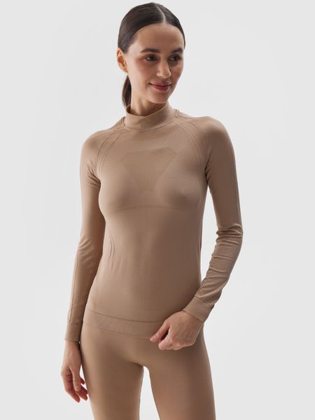 4F Bielizna termoaktywna bezszwowa (góra) damska - brązowa M/L. Brązowa bielizna termoaktywna damska 4f, l, bez wzorów, z dzianiny. Za 169.99 zł.