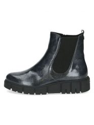 Caprice Skórzane botki w kolorze antracytowym rozmiar: 40. Czarne botki damskie Caprice, ze skóry, bez obcasa, na platformie, bez zapięcia. Za 214.70 zł.